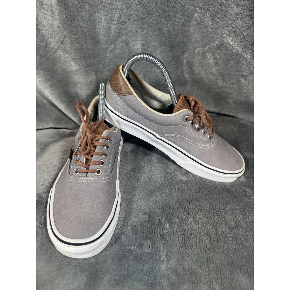 Vans Shoes Mens Size 7 Gray Brown Canvas Low Top Skate Sneakers Womens 8.5